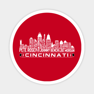 Cincinnati Baseball Team All Time Legends, Cincinnati City Skyline Magnet